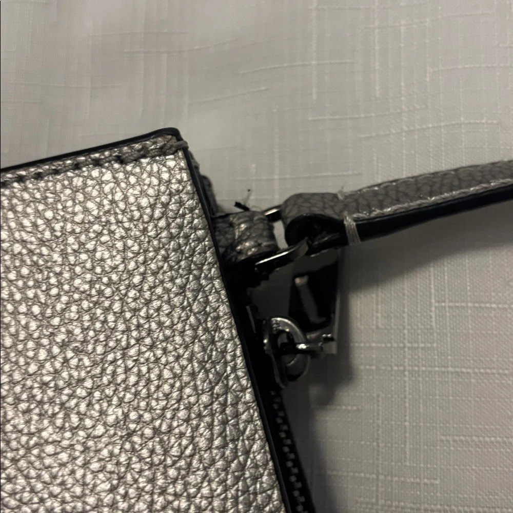 Kate Spade Eva Metallic Silver Crossbody bag pebbled leather medium jewel tone - Picture 14 of 16